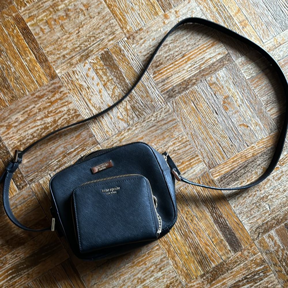 Black Kate Spade purse and wallet.